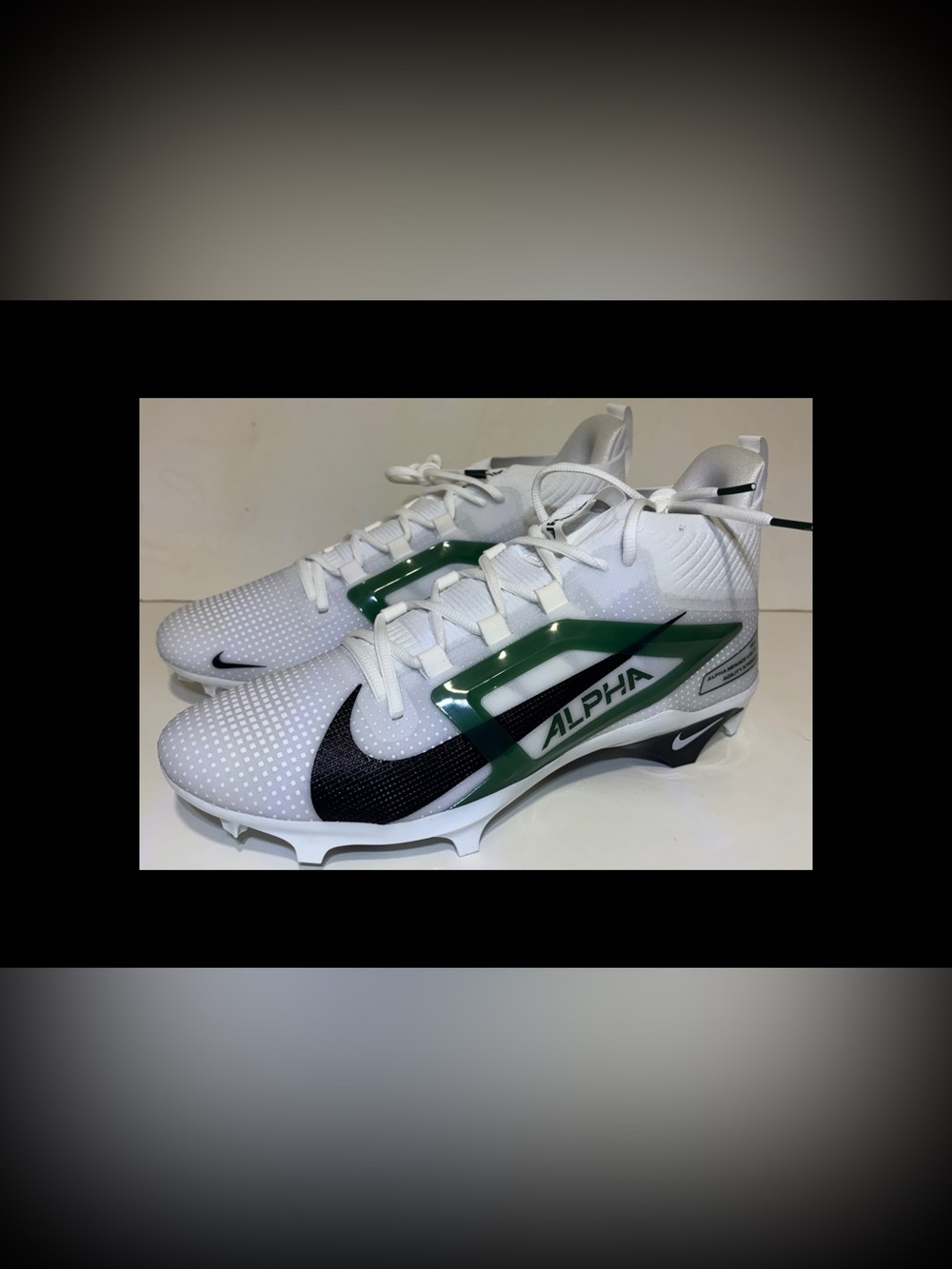 Nike Alpha Menace Pro 4 TB P Football Cleats White Green Size 13.5 NEW NO BOX!